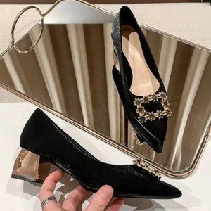 The new thick heel bride shoes girl